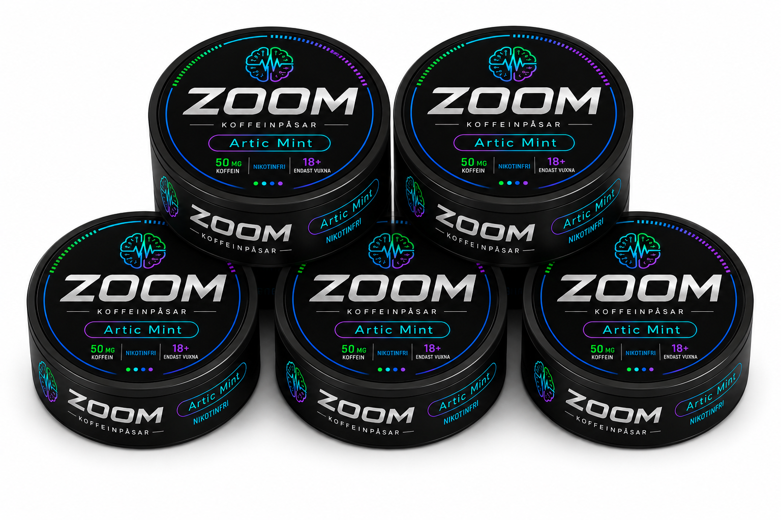 Zoom Energy koffeinpåsar Arctic Mint 5-pack med fem dosor