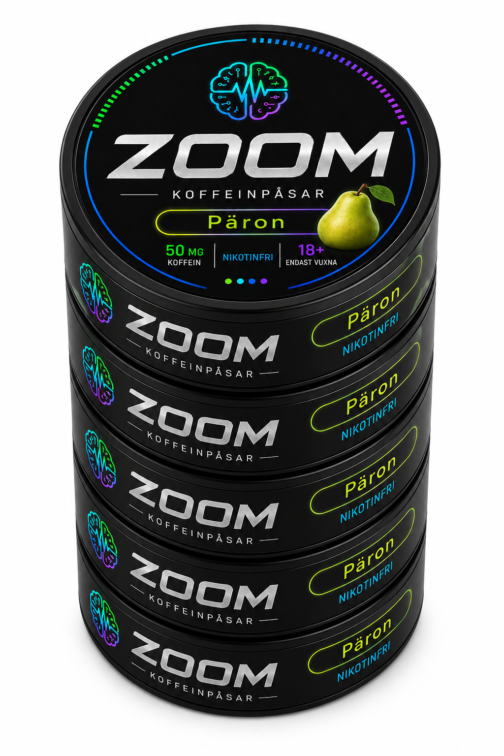 Zoom Energy koffeinpåsar Päron 5-pack med fem dosor