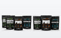 Mega Stack: 3 × kreatinmonohydrat 500 g, 2 × PWO 300 g och 2 × elektrolyter 200 g