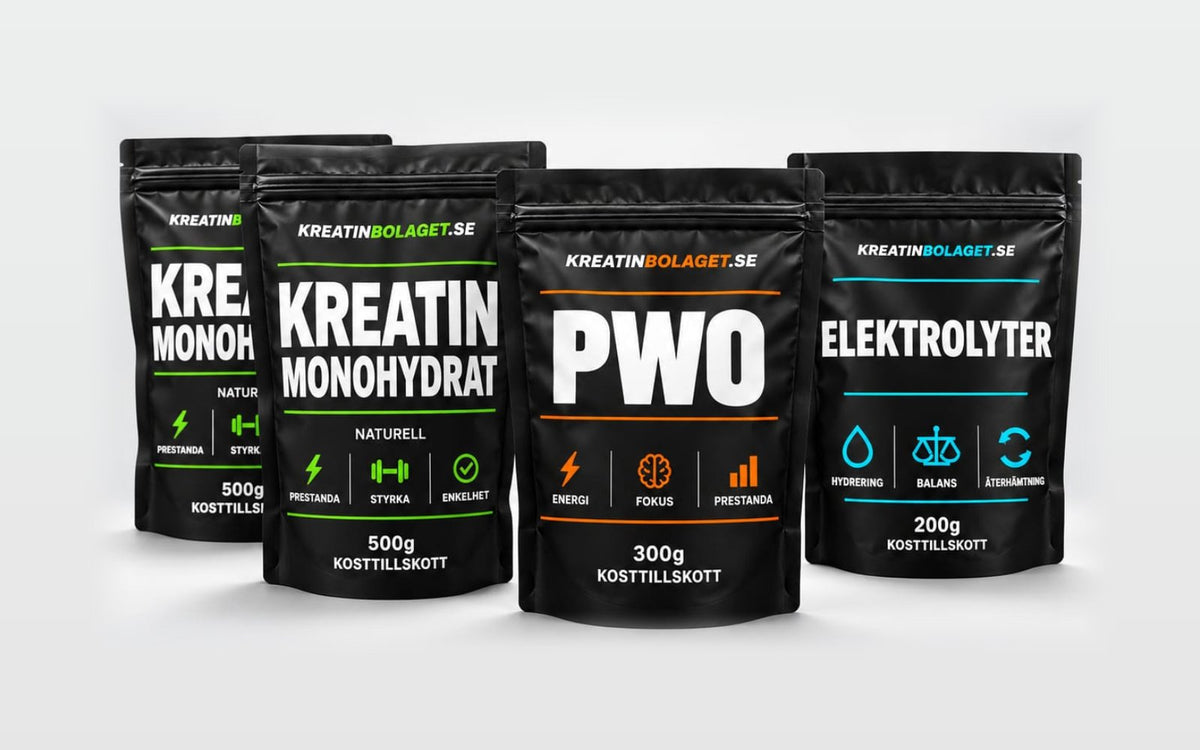 Performance Stack: 2 × Kreatin 500 g, PWO och Elektrolyter