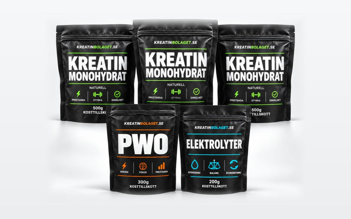 Ultimate Stack: 3 × Kreatin 500 g, PWO och Elektrolyter