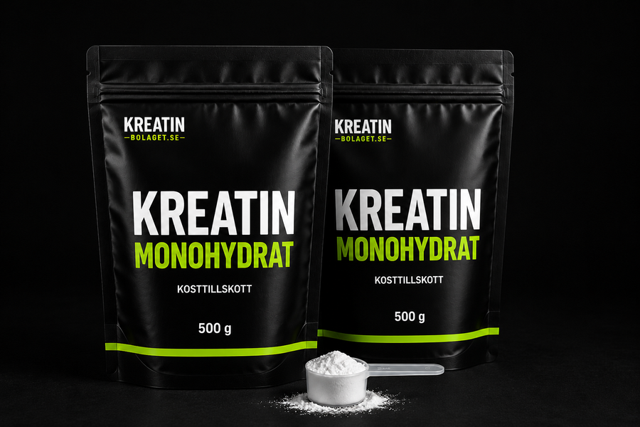 2-pack kreatin monohydrat 1 kg från Kreatinbolaget för långvarig användning och träning