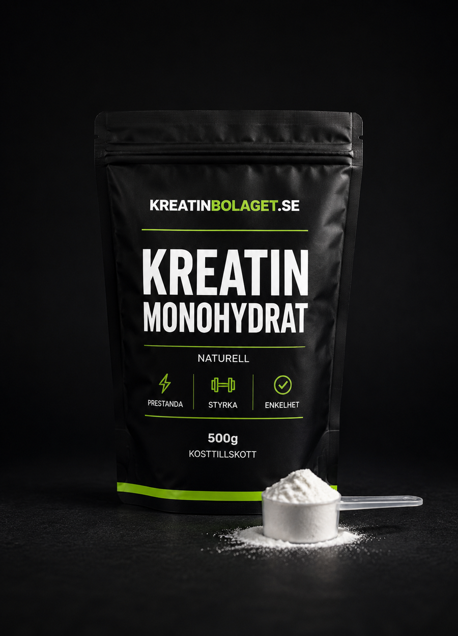 Kreatin monohydrat 500 g från Kreatinbolaget med rent kreatin för styrka och prestation